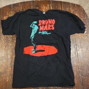 Bruno Mars Black and Red Graphic Long Sleeve Tee